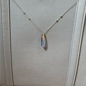 Alex and Ani Sterling Silver Necklace with Crystal Pendant